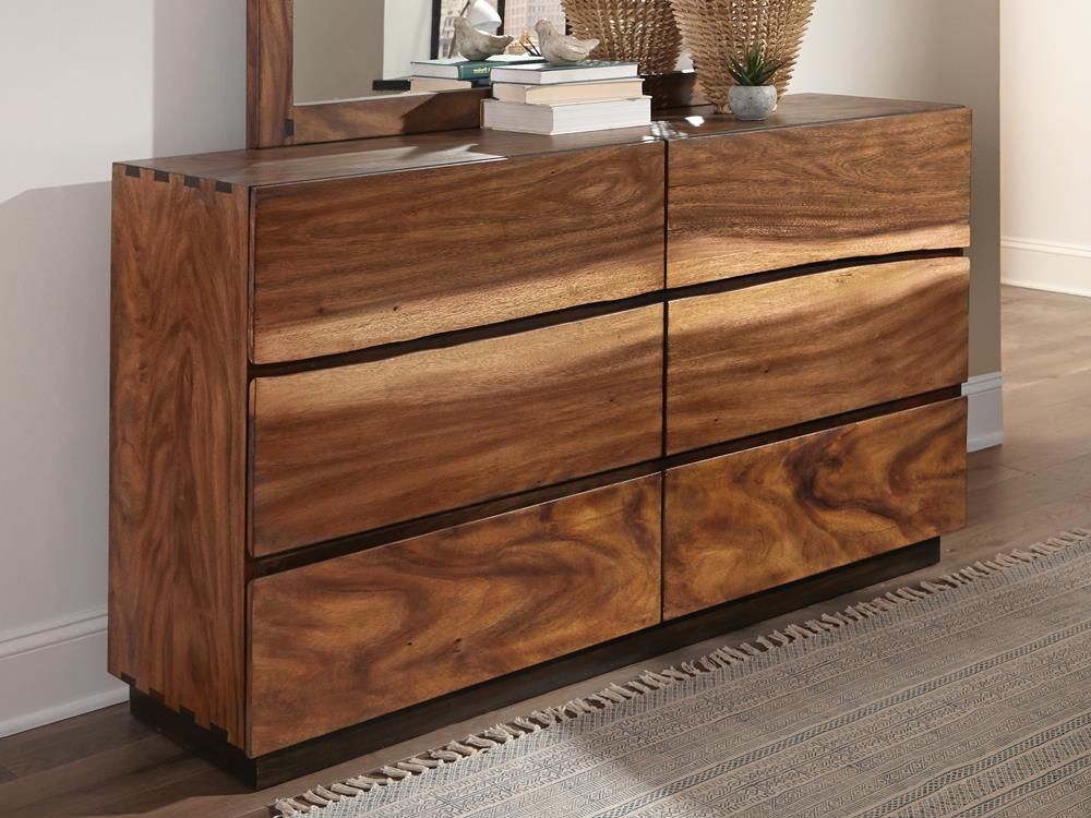 Winslow Smokey Walnut/Coffee Bean 6-Drawer Dresser - 223253 - Bien Home Furniture & Electronics