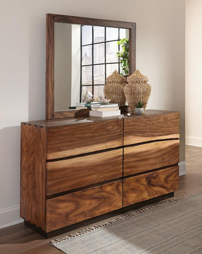 Winslow Smokey Walnut/Coffee Bean 6-Drawer Dresser - 223253 - Bien Home Furniture &amp; Electronics