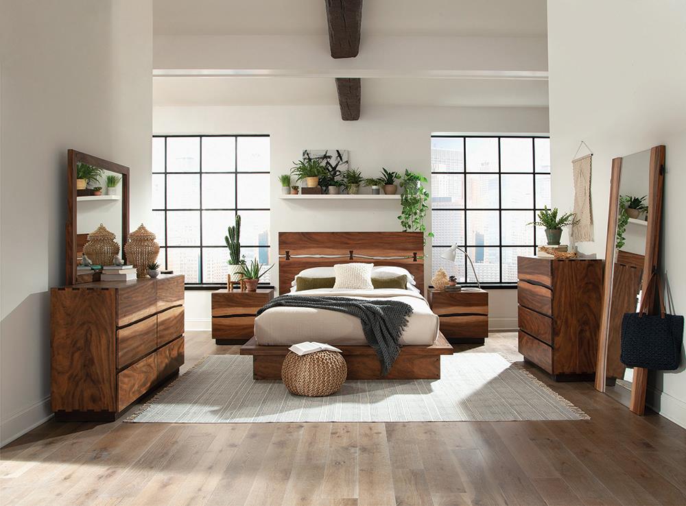 Winslow Smokey Walnut/Coffee Bean Platform Bedroom Set - SET | 223250Q | 223252 | 223255 - Bien Home Furniture &amp; Electronics