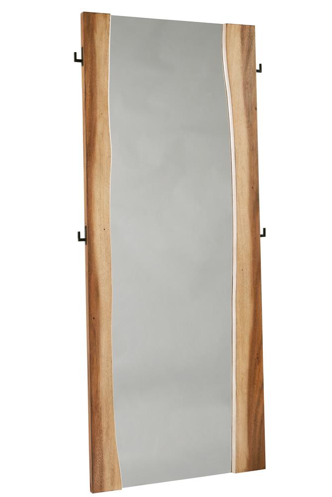 Winslow Smokey Walnut/Coffee Bean Standing Mirror - 223256 - Bien Home Furniture & Electronics