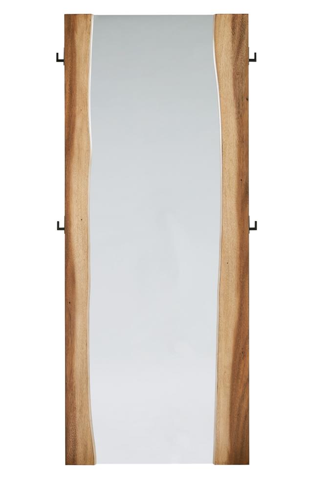 Winslow Smokey Walnut/Coffee Bean Standing Mirror - 223256 - Bien Home Furniture & Electronics