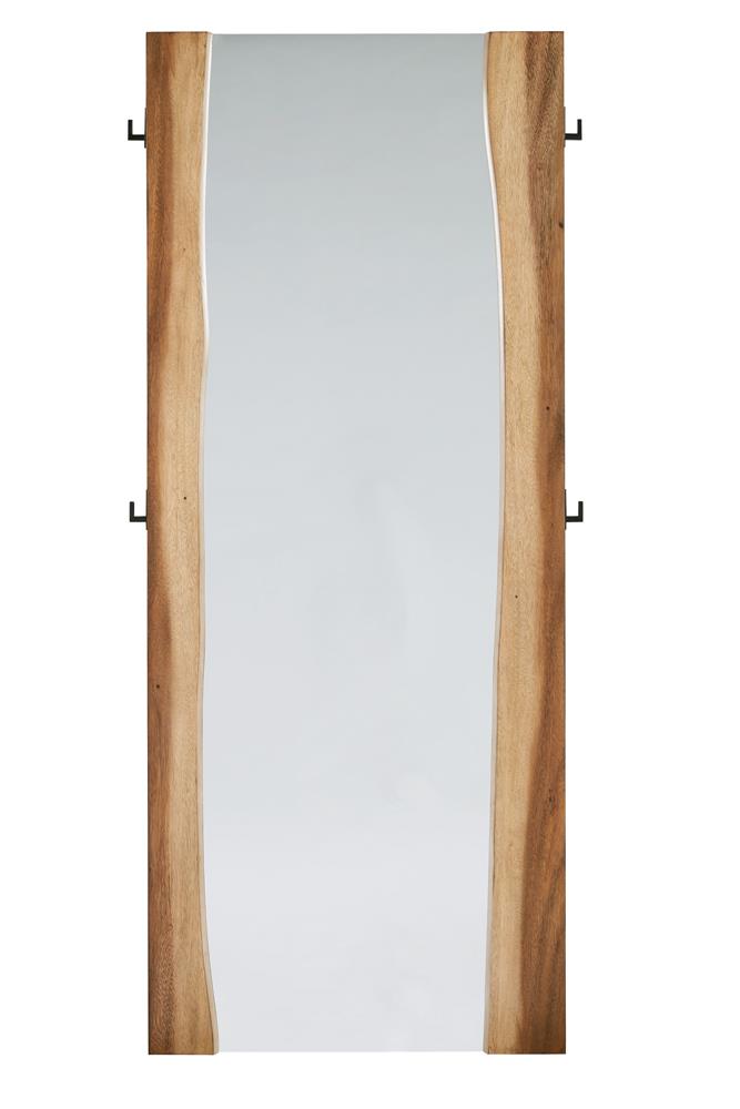 Winslow Smokey Walnut/Coffee Bean Standing Mirror - 223256 - Bien Home Furniture &amp; Electronics