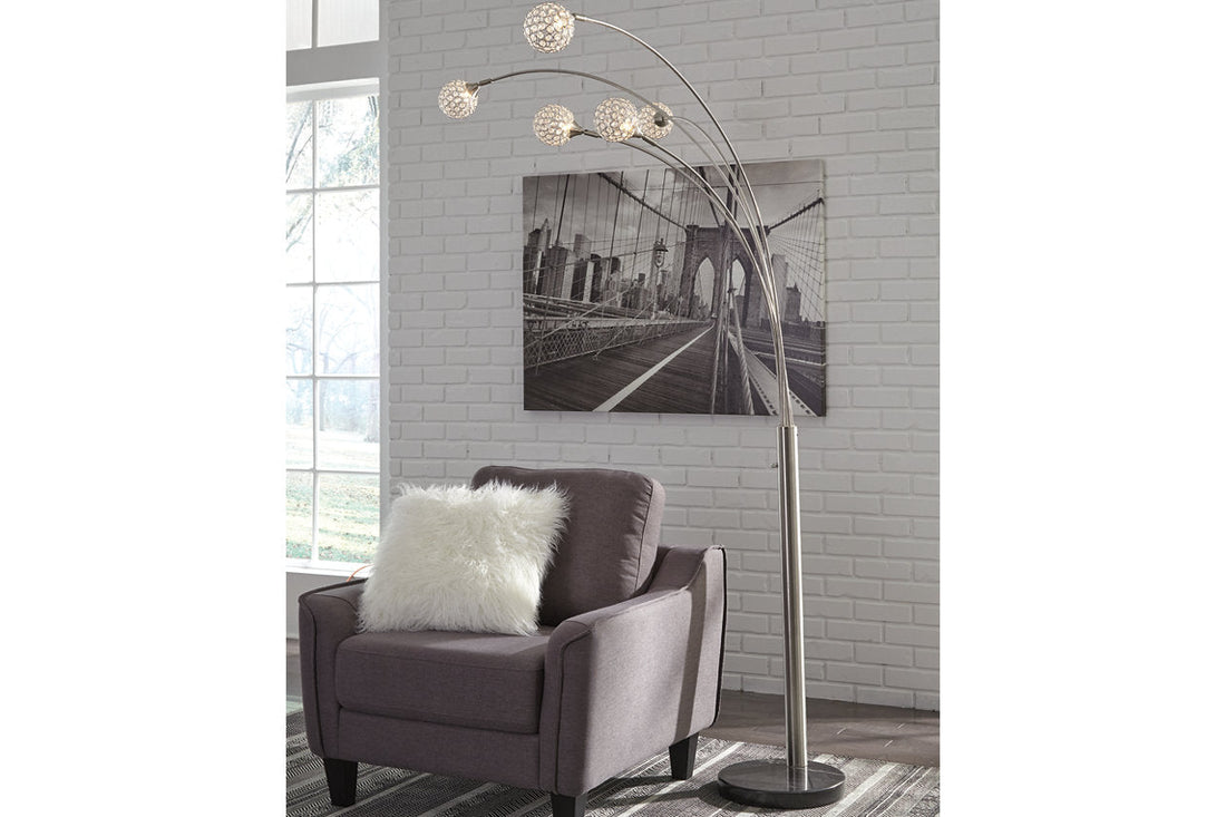 Winter Silver Finish Arc Lamp - L725089 - Bien Home Furniture &amp; Electronics