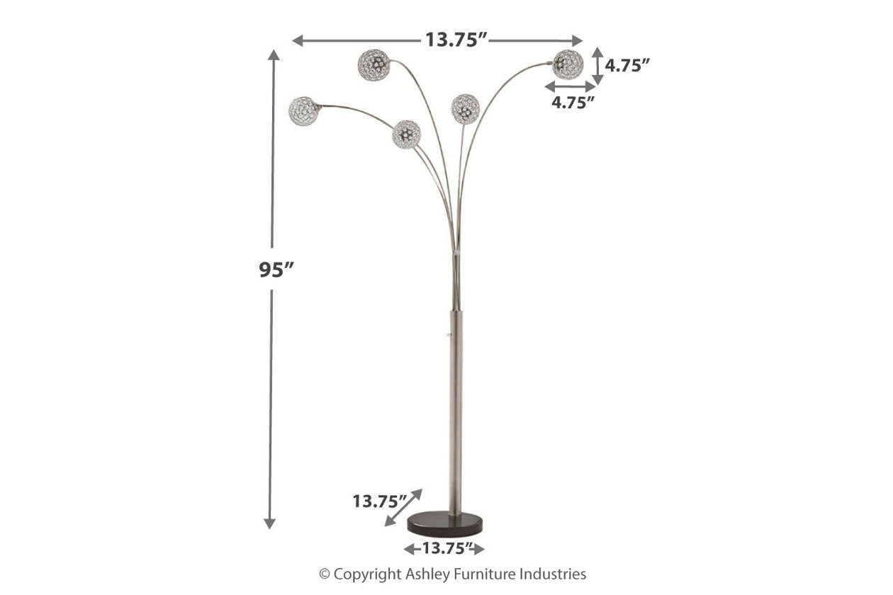 Winter Silver Finish Arc Lamp - L725089 - Bien Home Furniture & Electronics