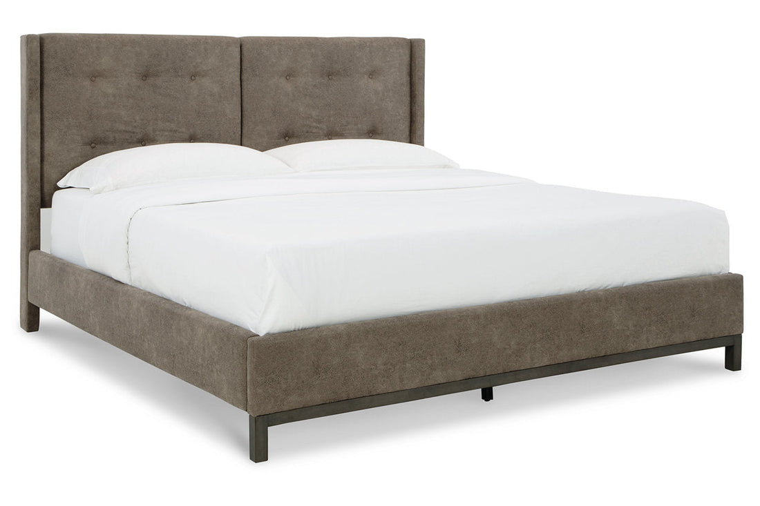 Wittland Brown Queen Upholstered Panel Bed - SET | B374-54 | B374-57 - Bien Home Furniture &amp; Electronics