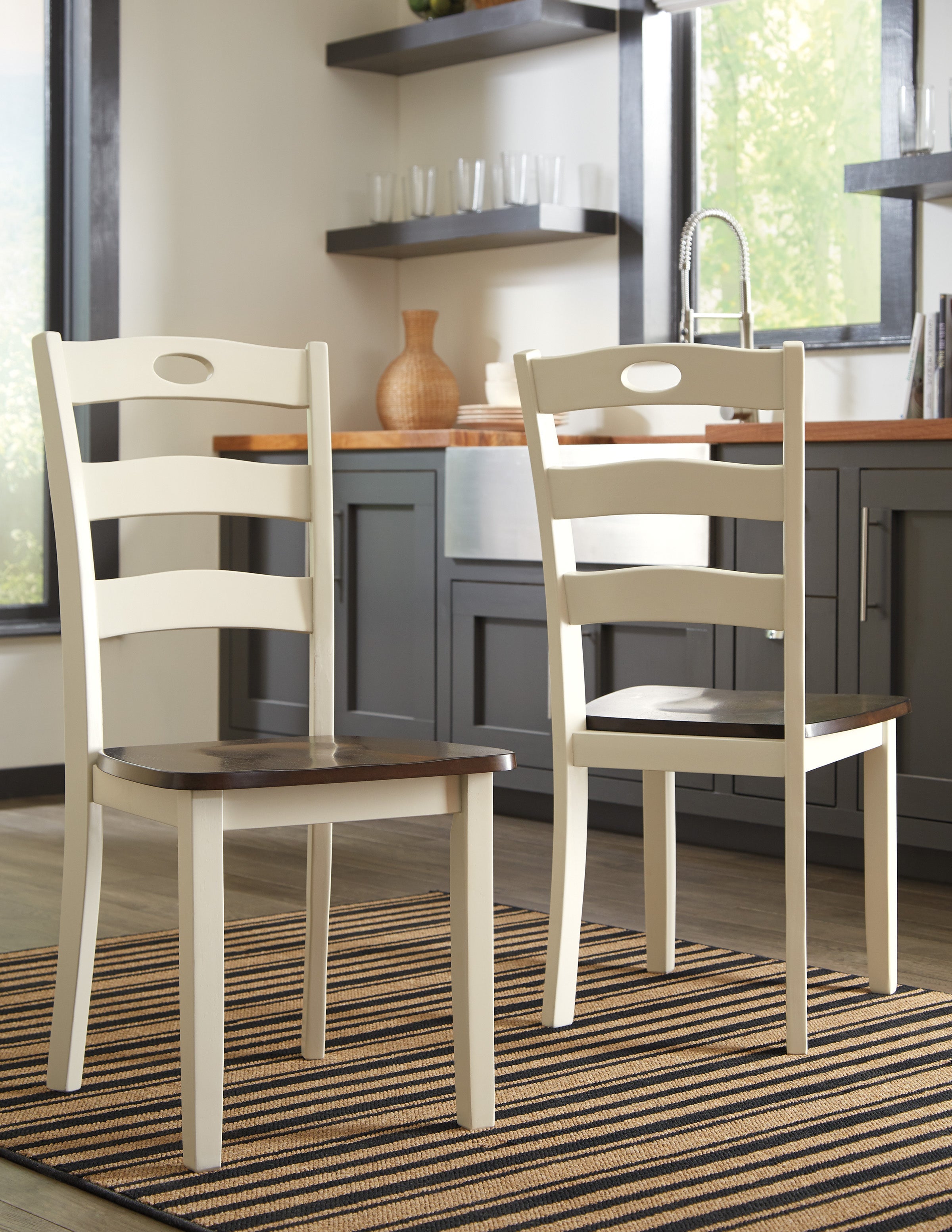 Woodanville Cream/Brown 3-Piece Drop Leaf Dining Set - SET | D335-15 | D335-01 - Bien Home Furniture & Electronics