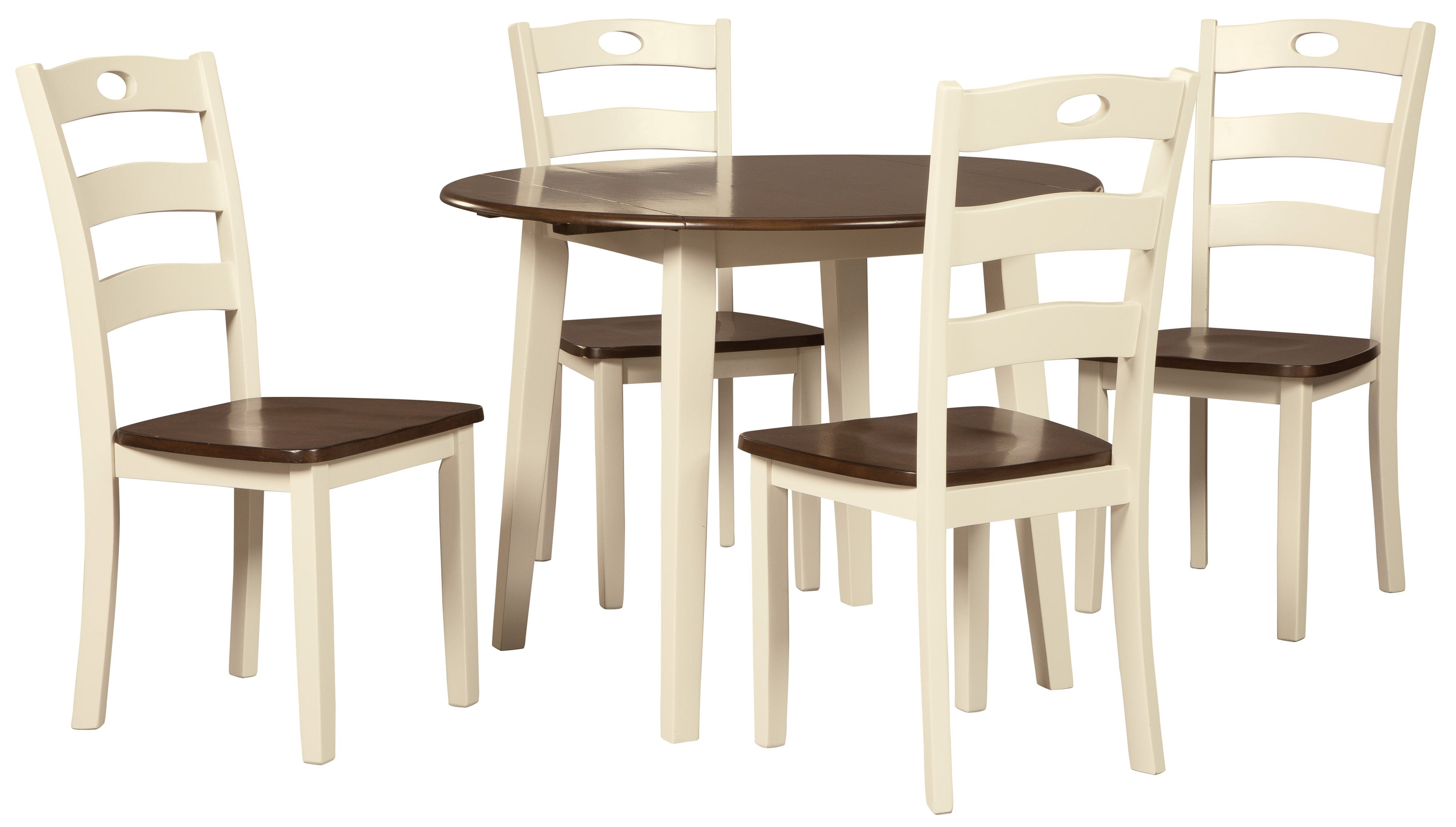 Woodanville Cream/Brown 5-Piece Drop Leaf Dining Set - SET | D335-15 | D335-01(2) - Bien Home Furniture & Electronics