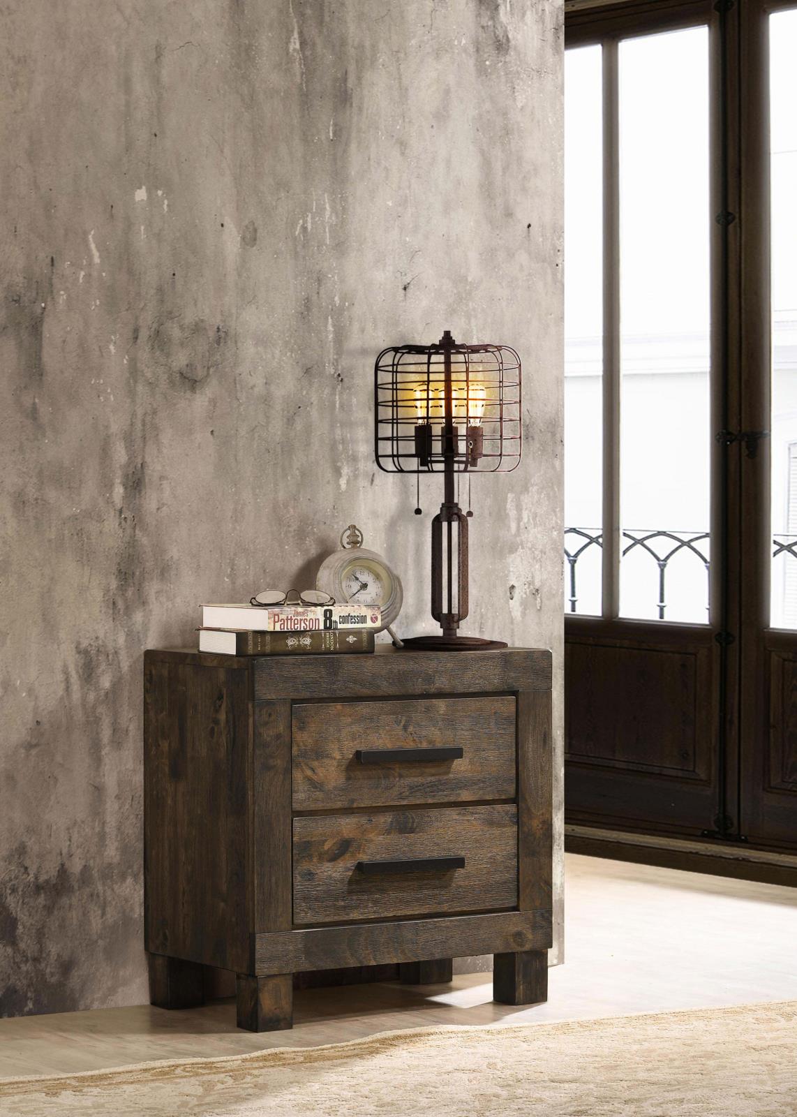 Woodmont 2-Drawer Nightstand Rustic Golden Brown - 222632 - Bien Home Furniture & Electronics