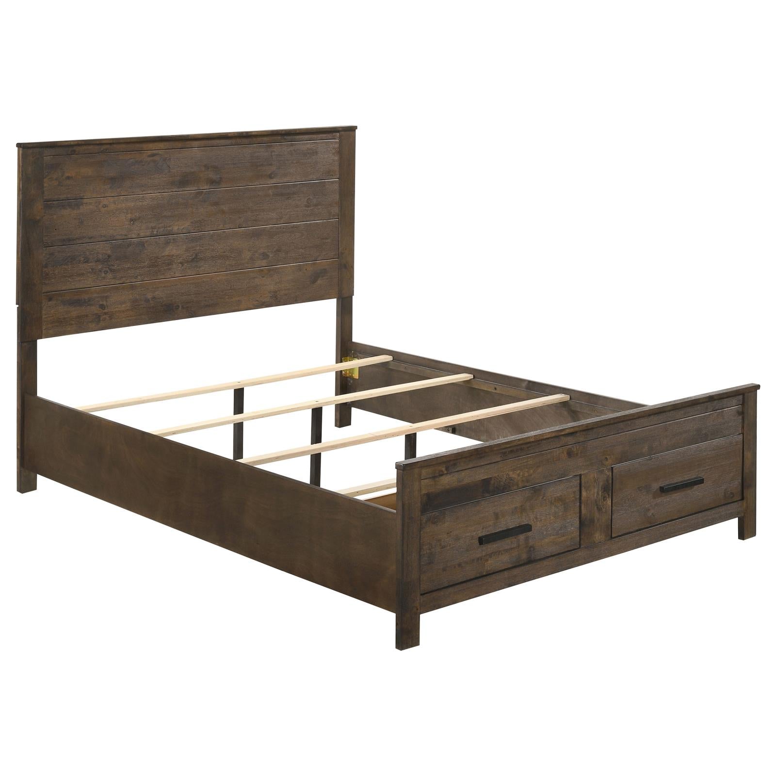 Woodmont Eastern King Storage Bed Rustic Golden Brown - 222631KE - Bien Home Furniture & Electronics