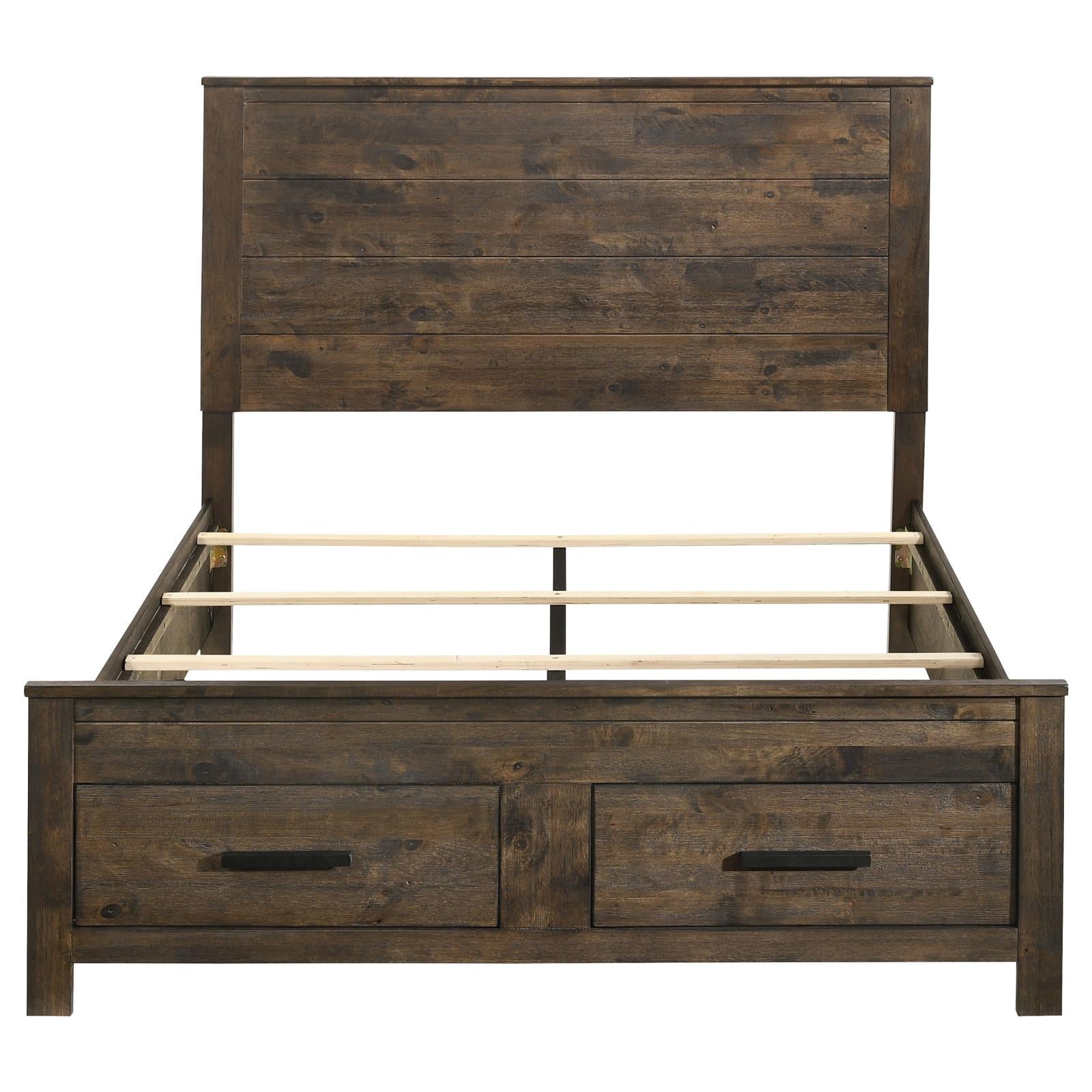 Woodmont Eastern King Storage Bed Rustic Golden Brown - 222631KE - Bien Home Furniture & Electronics