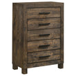 Woodmont Rustic Golden Brown 5-Drawer Chest - 222635 - Bien Home Furniture & Electronics