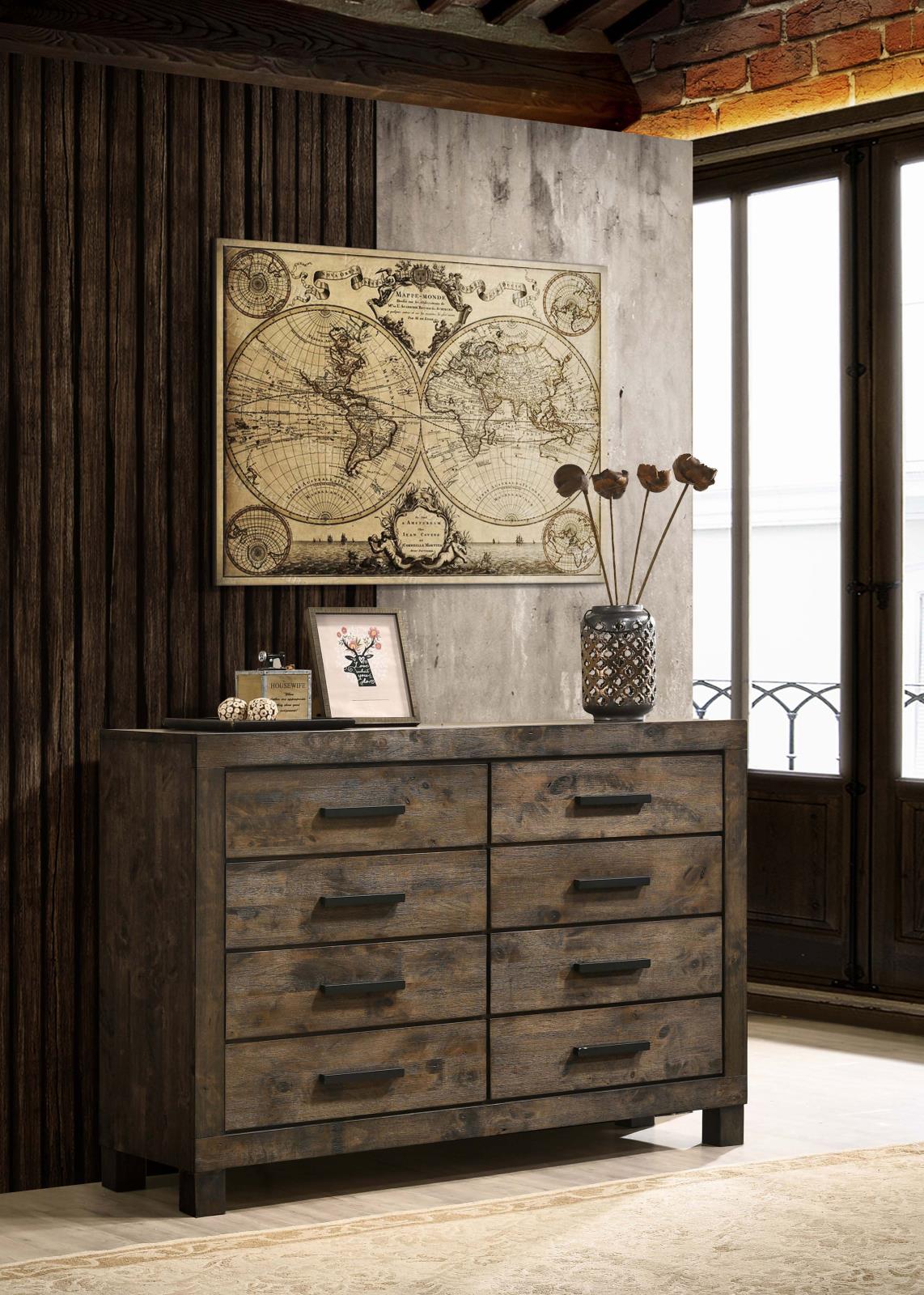 Woodmont Rustic Golden Brown 8-Drawer Dresser - 222633 - Bien Home Furniture & Electronics