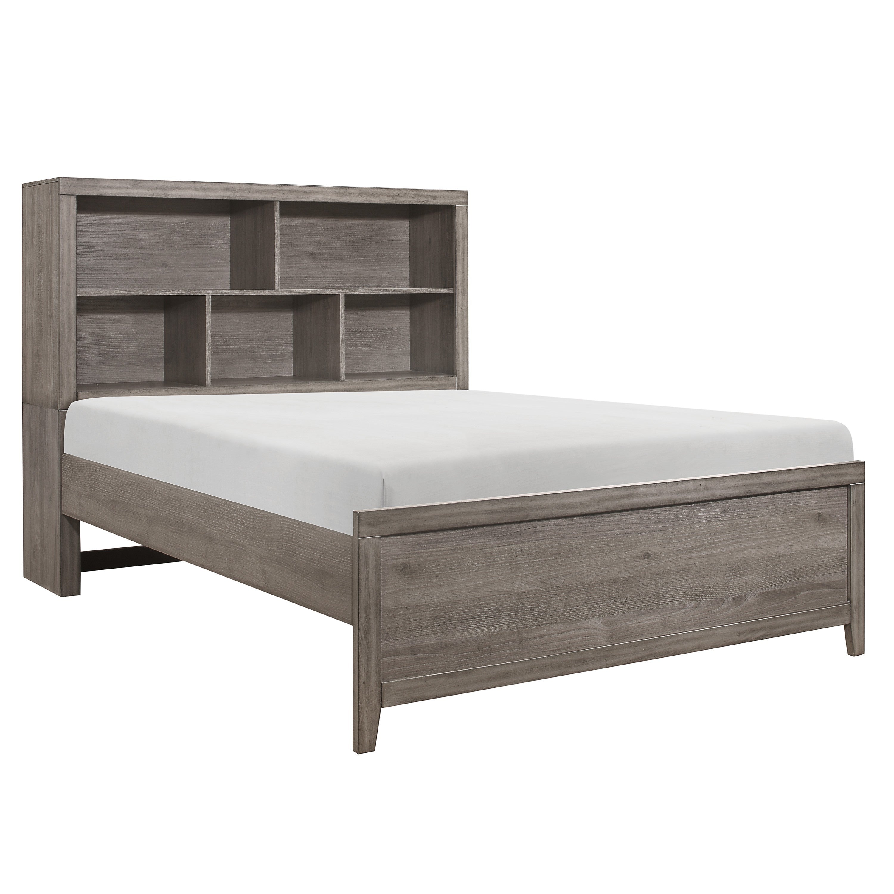 Woodrow Brownish Gray Queen Platform Bed - 2042NB-1* - Bien Home Furniture & Electronics