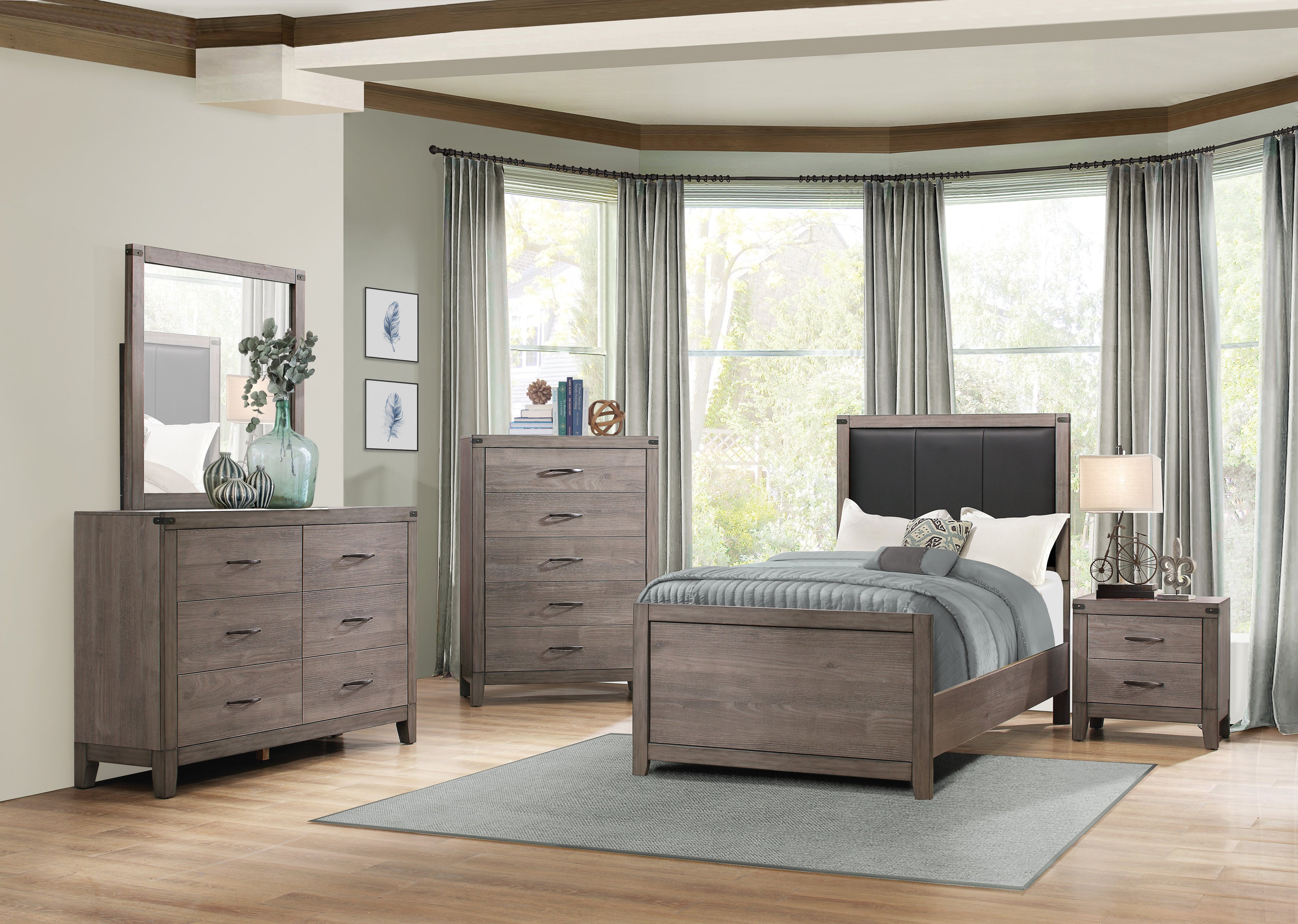 Woodrow Brownish Gray Twin Bed - 2042T-1* - Bien Home Furniture & Electronics