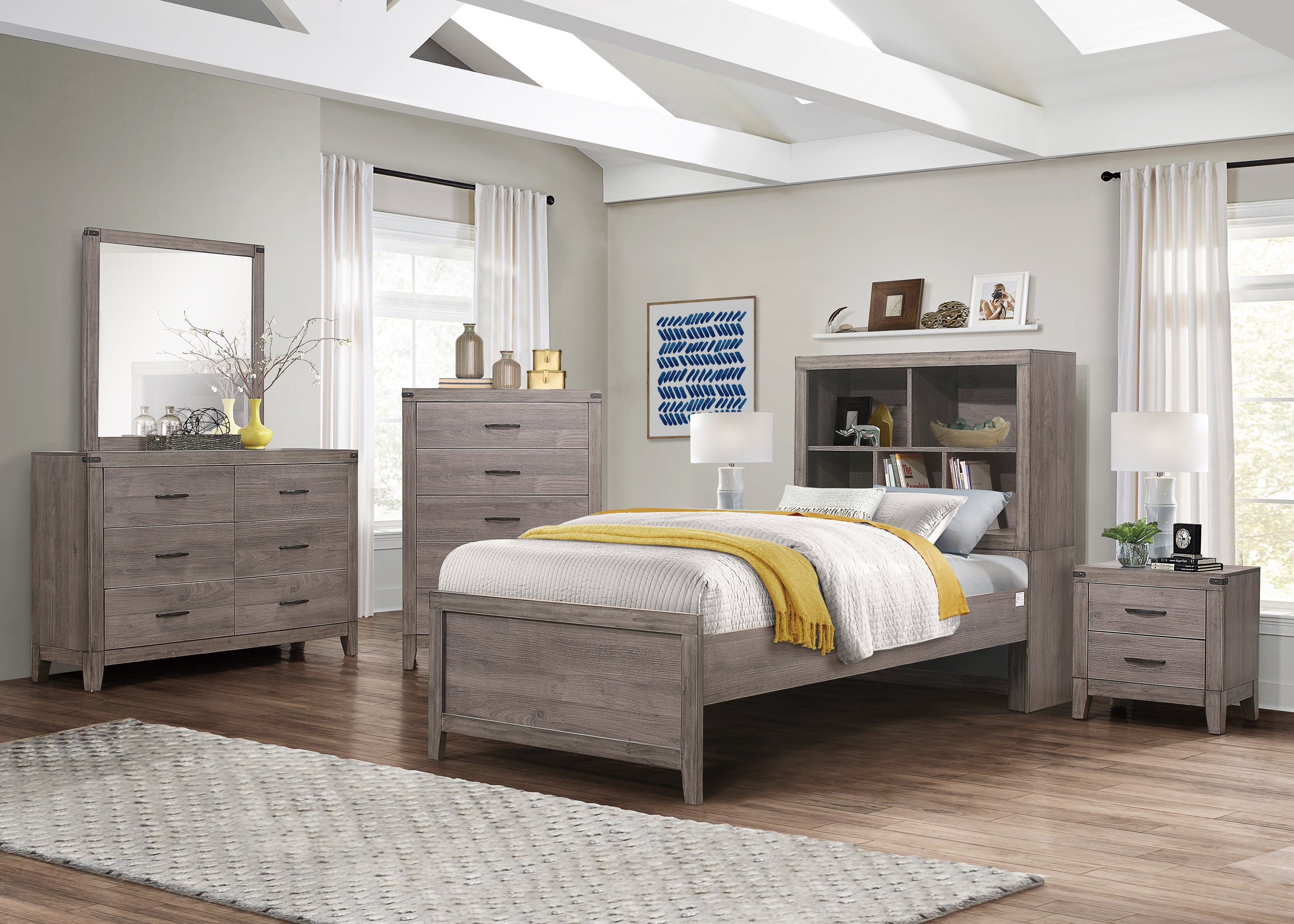 Woodrow Brownish Gray Twin Platform Bed - 2042NBT-1* - Bien Home Furniture & Electronics