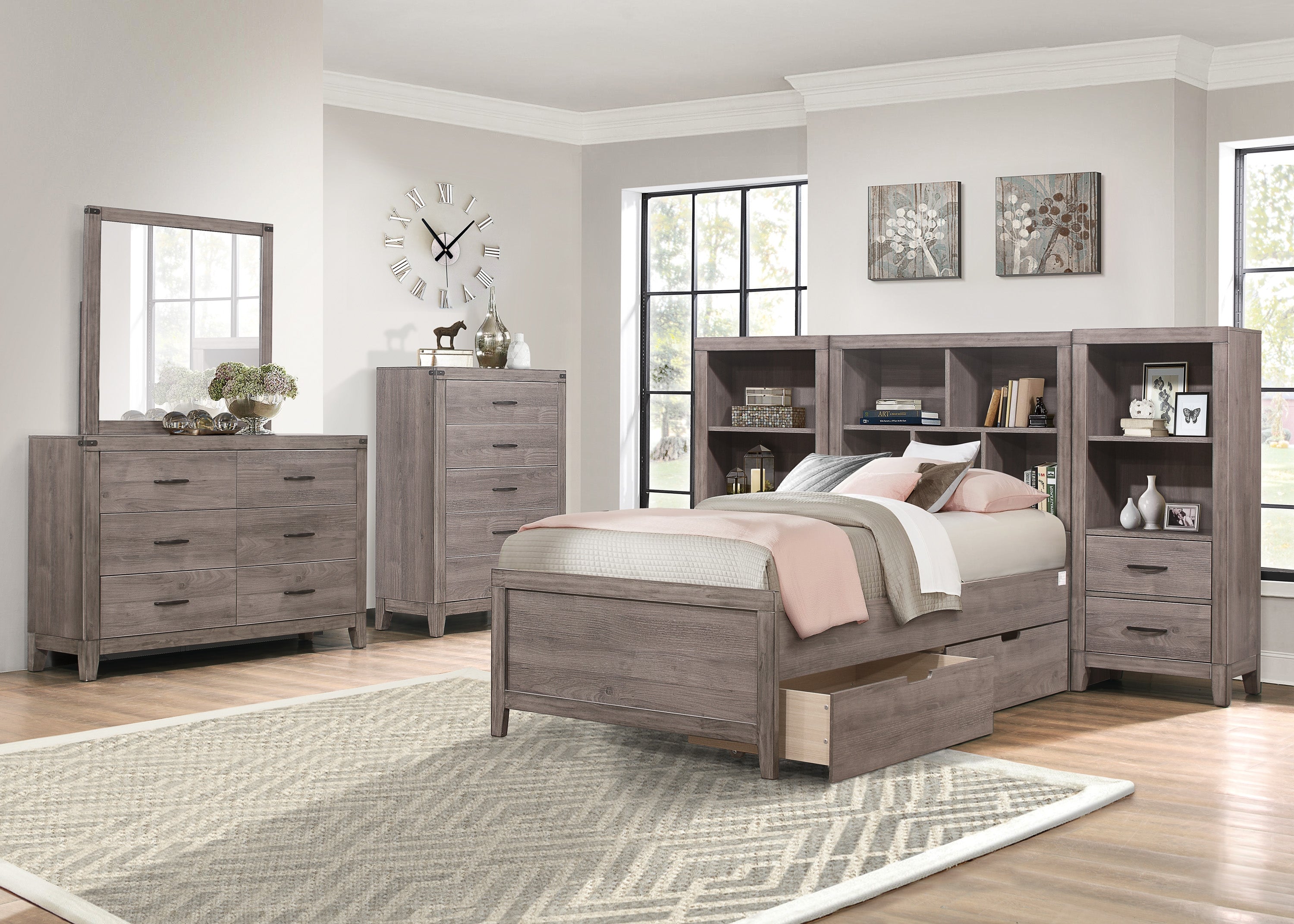 Woodrow Brownish Gray Twin Platform Bed - 2042NBT-1* - Bien Home Furniture & Electronics
