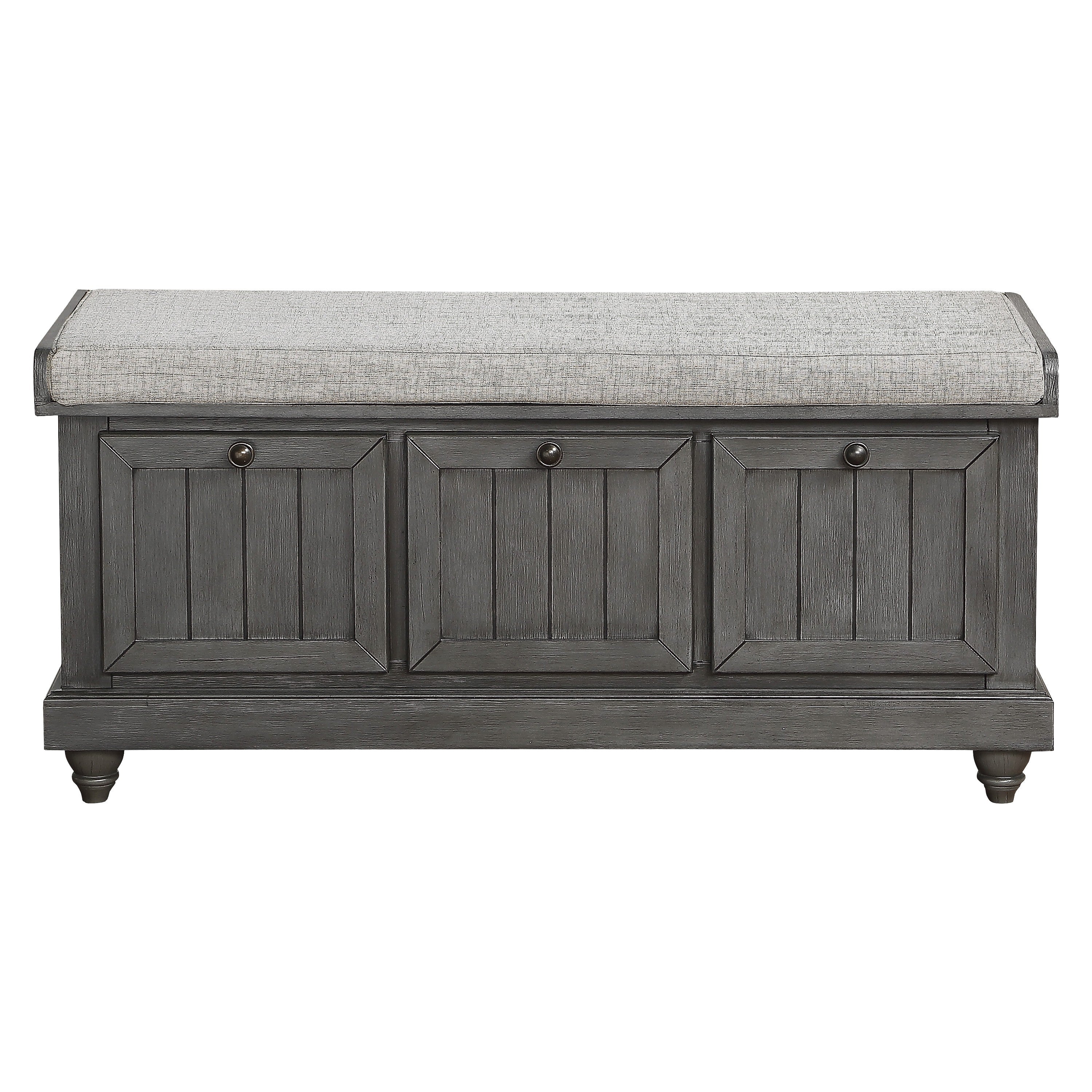 Woodwell Dark Gray Lift Top Storage Bench - 4586DG - Bien Home Furniture & Electronics
