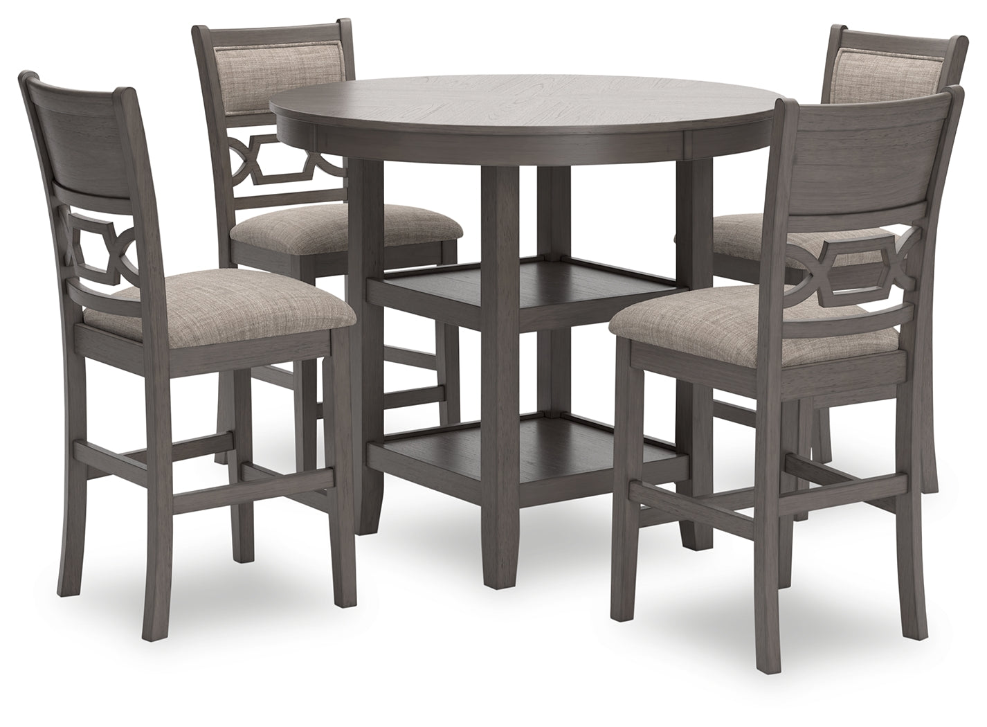 Wrenning Gray Counter Height Dining Table and 4 Barstools (Set of 5) - D425-223 - Bien Home Furniture &amp; Electronics