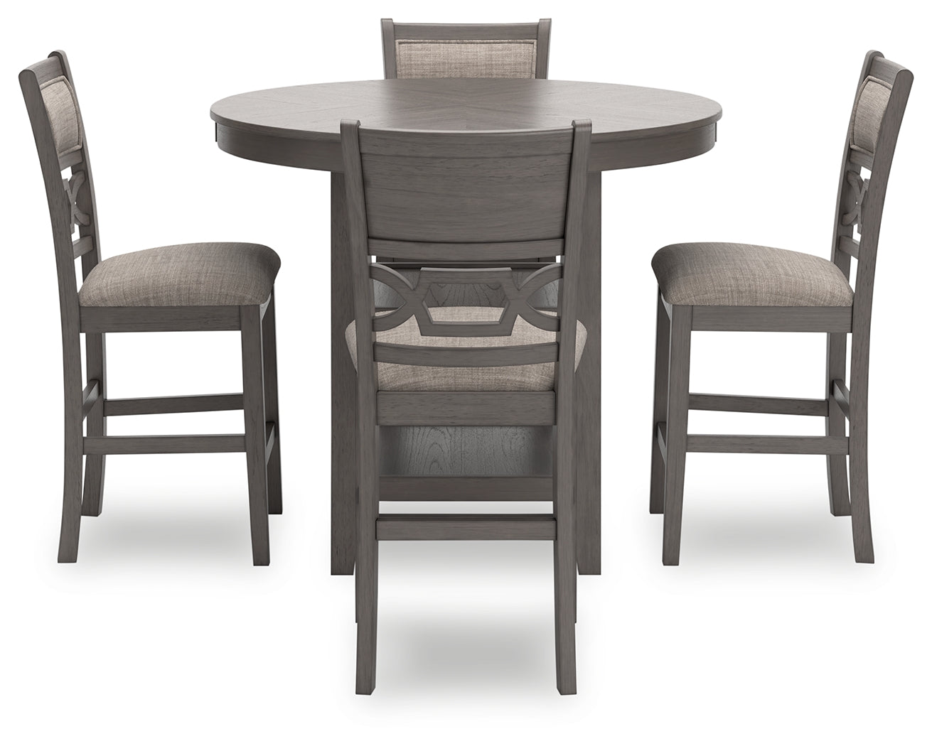 Wrenning Gray Counter Height Dining Table and 4 Barstools (Set of 5) - D425-223 - Bien Home Furniture & Electronics