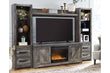 Wynnlow Gray 4-Piece Entertainment Center with Electric Fireplace - SET | W100-02 | W440-24(2) | W440-27 | W440-68 - Bien Home Furniture & Electronics