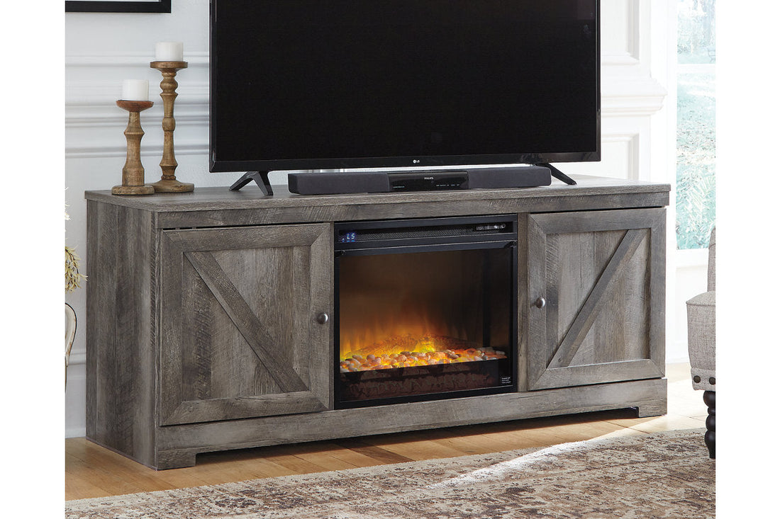 Wynnlow Gray 63" TV Stand with Electric Fireplace - SET | W100-02 | W440-68 - Bien Home Furniture & Electronics