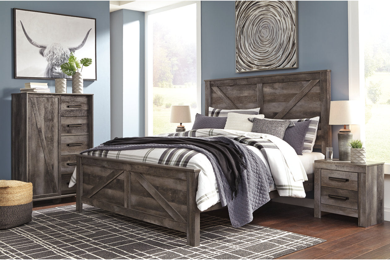 Wynnlow Gray King Crossbuck Panel Bed - SET | B440-56 | B440-58 | B440-99 - Bien Home Furniture & Electronics