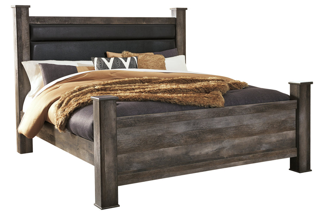Wynnlow Gray King Upholstered Poster Headboard Panel - B440-68 - Bien Home Furniture & Electronics