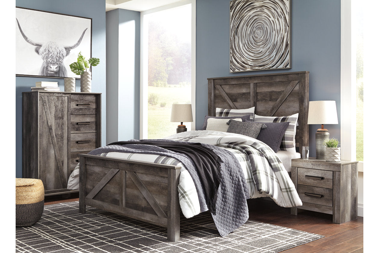 Wynnlow Gray Queen Crossbuck Panel Bed - SET | B440-98 | B440-54 | B440-57 - Bien Home Furniture & Electronics