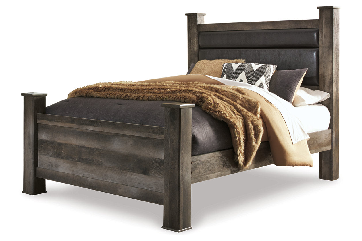 Wynnlow Gray Queen Upholstered Poster Bed - SET | B440-62 | B440-64 | B440-67N | B440-98 - Bien Home Furniture & Electronics