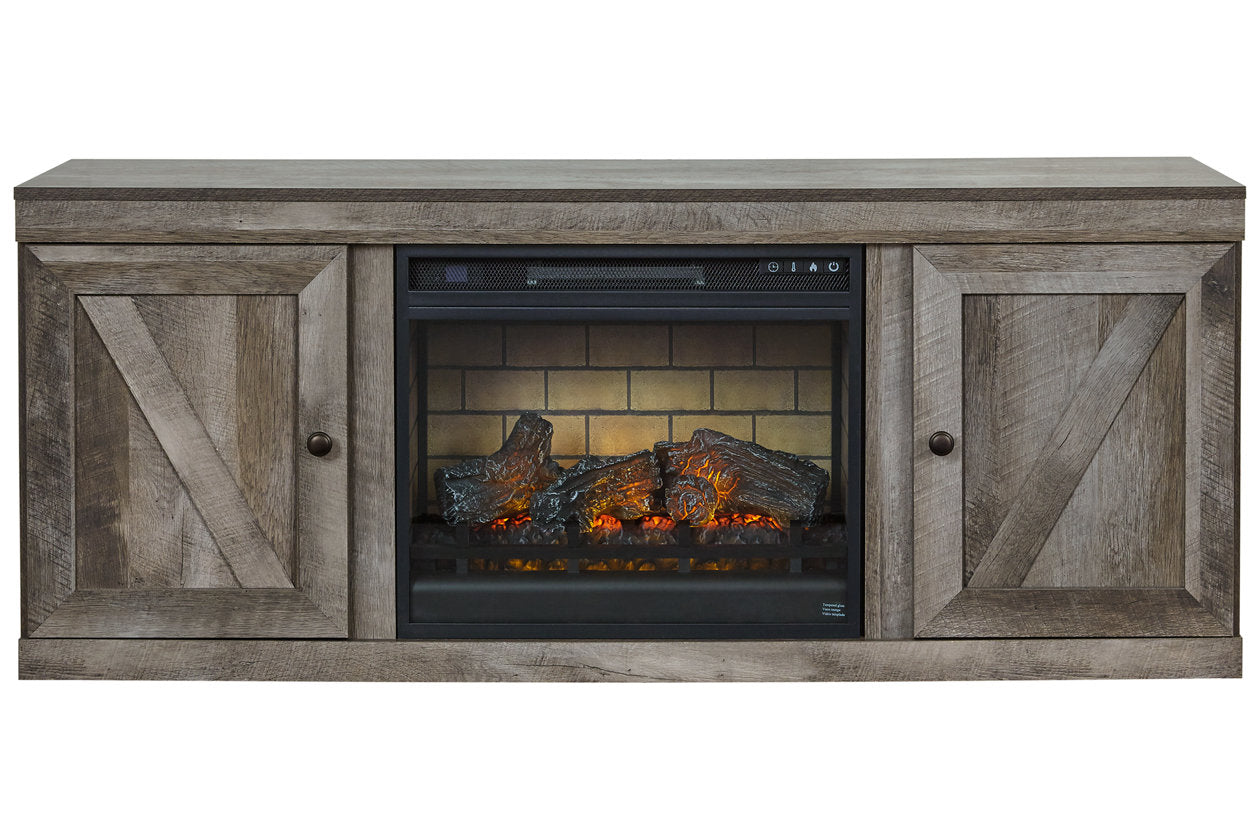 Wynnlow Gray TV Stand with Electric Fireplace - SET | EW0440-268 | W100-101 - Bien Home Furniture & Electronics