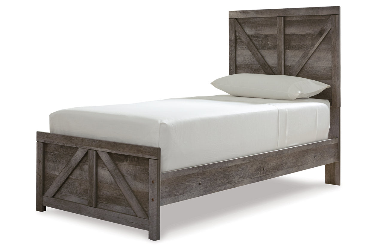 Wynnlow Gray Twin Crossbuck Panel Bed - SET | B440-53 | B440-83 - Bien Home Furniture & Electronics