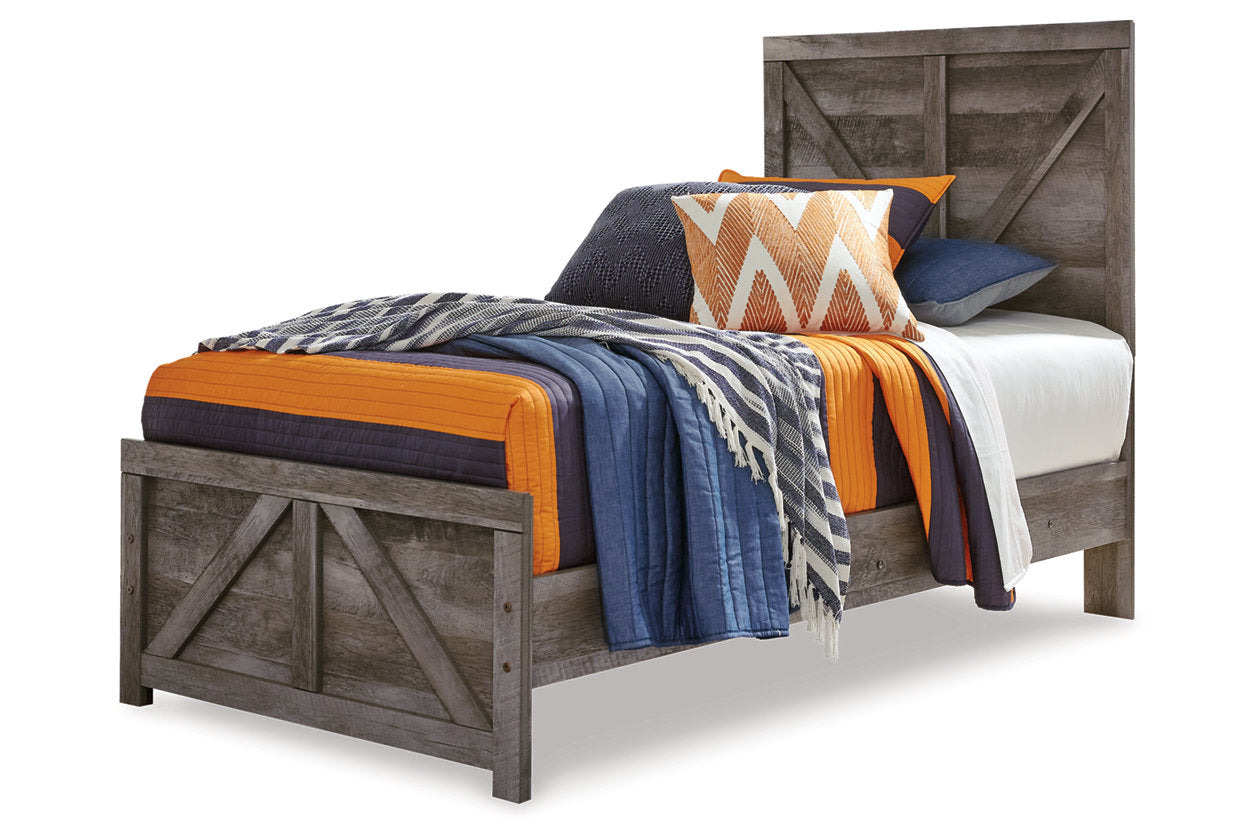 Wynnlow Gray Twin Crossbuck Panel Bed - SET | B440-53 | B440-83 - Bien Home Furniture & Electronics