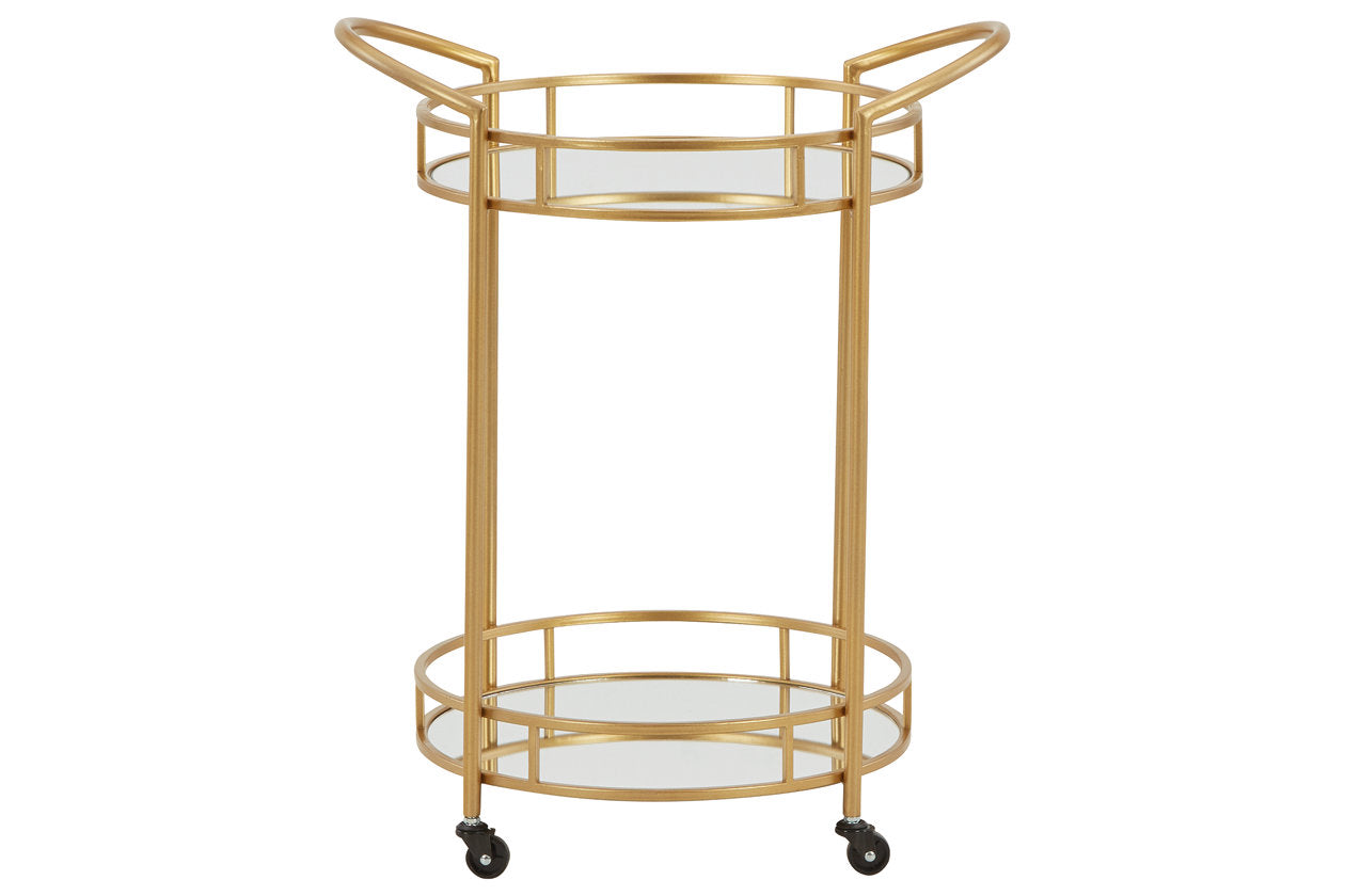 Wynora Gold Bar Cart - A4000099 - Bien Home Furniture & Electronics
