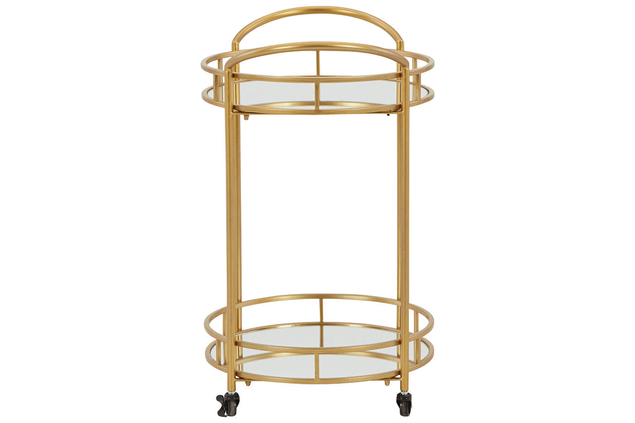 Wynora Gold Bar Cart - A4000099 - Bien Home Furniture & Electronics