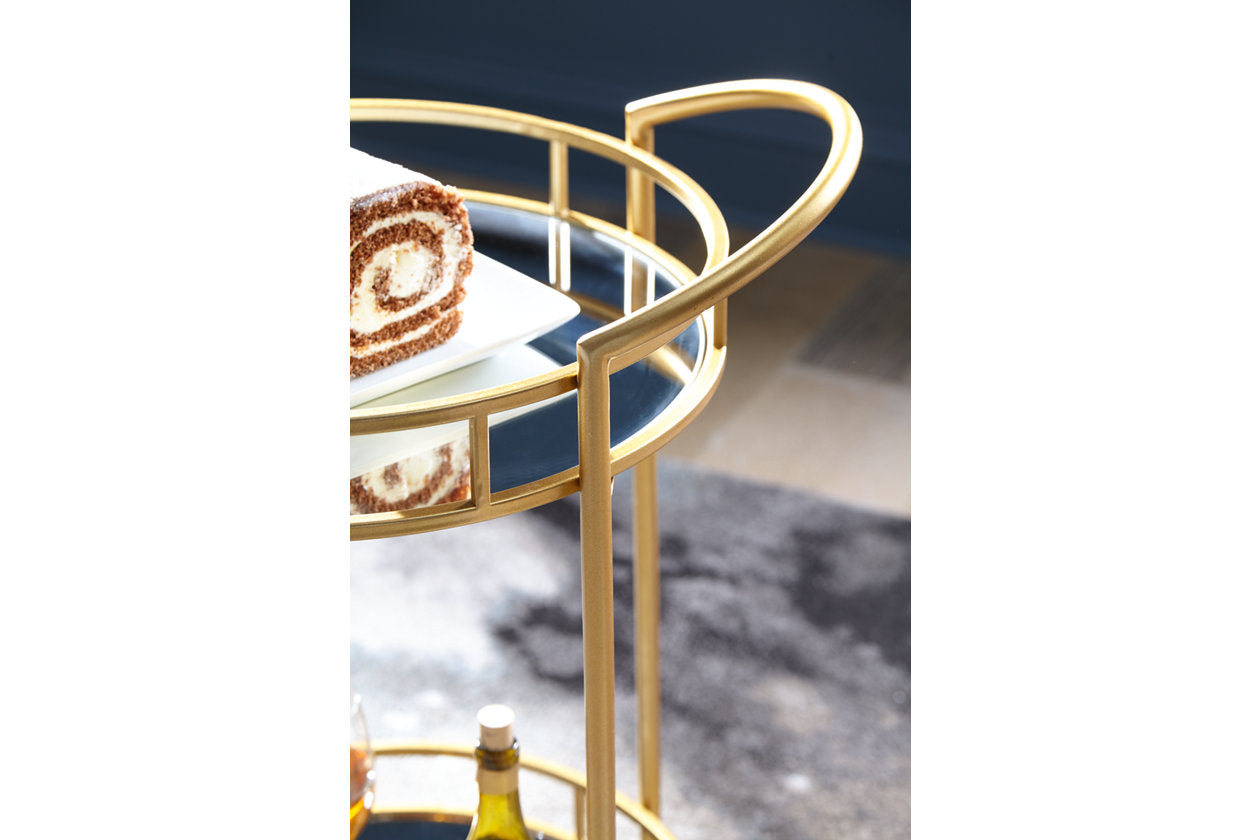 Wynora Gold Bar Cart - A4000099 - Bien Home Furniture & Electronics