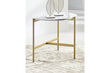 Wynora White/Gold Chairside End Table - T192-7 - Bien Home Furniture & Electronics