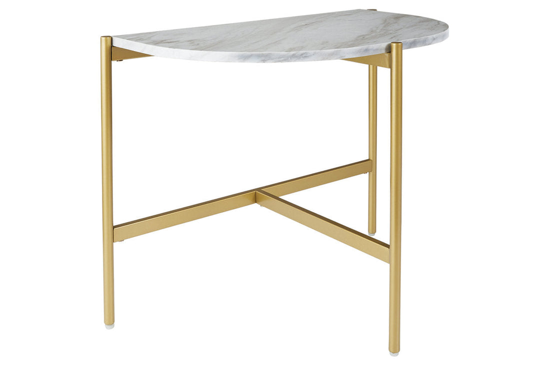 Wynora White/Gold Chairside End Table - T192-7 - Bien Home Furniture &amp; Electronics