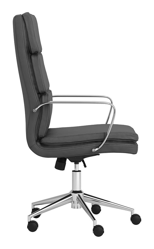 Ximena Gray High Back Upholstered Office Chair - 801745 - Bien Home Furniture & Electronics