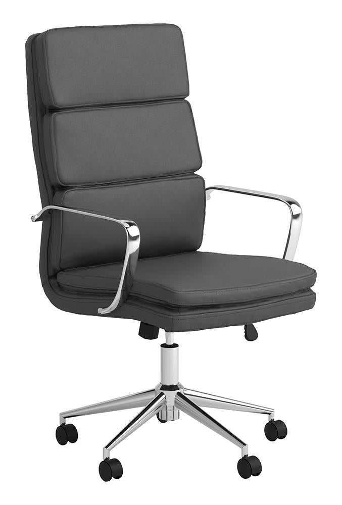 Ximena Gray High Back Upholstered Office Chair - 801745 - Bien Home Furniture &amp; Electronics