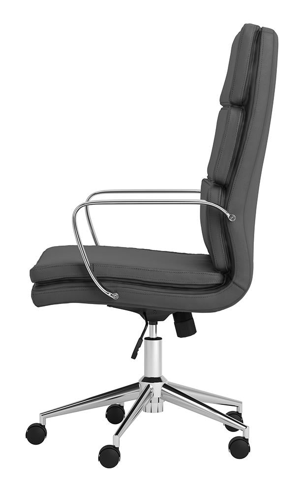 Ximena Gray High Back Upholstered Office Chair - 801745 - Bien Home Furniture &amp; Electronics