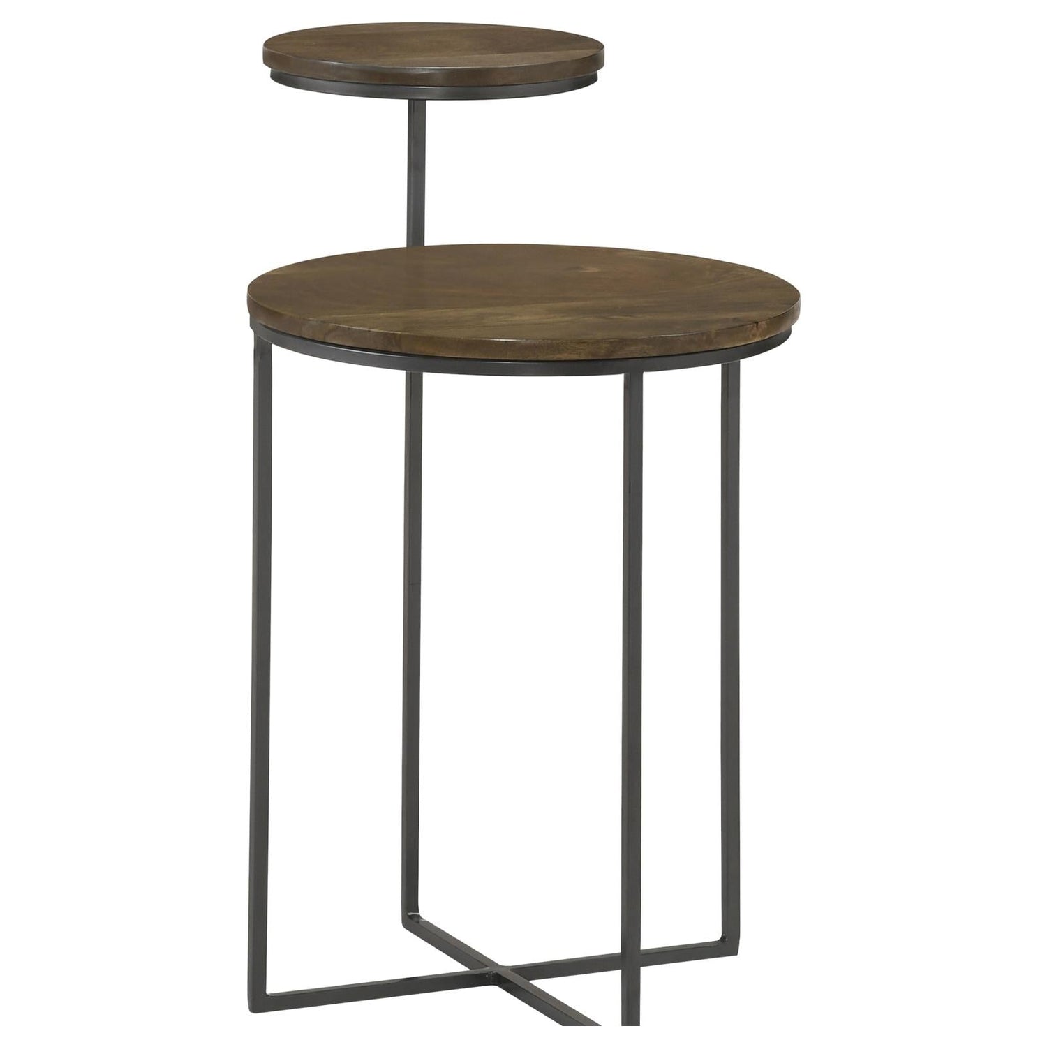Yael Natural/Gunmetal Round Accent Table - 935980 - Bien Home Furniture & Electronics