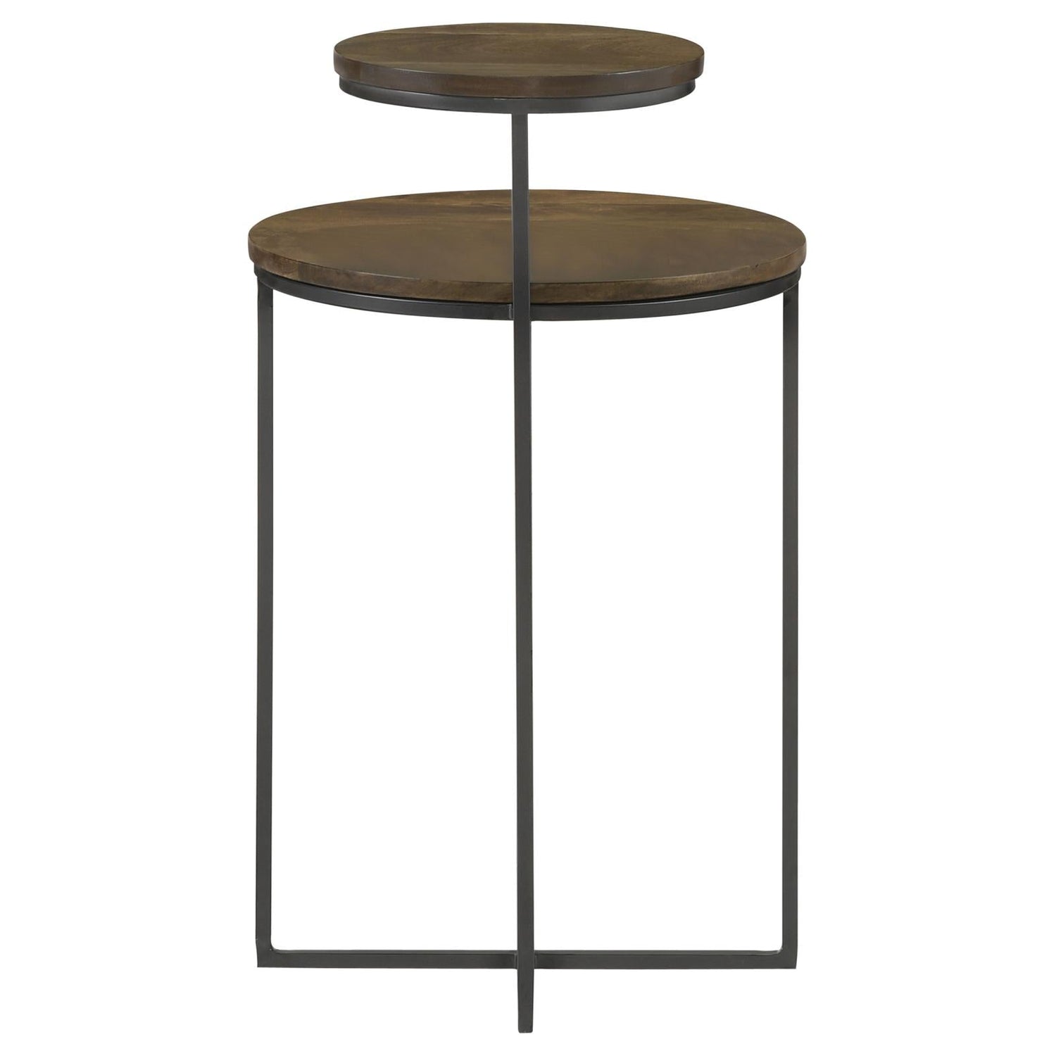 Yael Natural/Gunmetal Round Accent Table - 935980 - Bien Home Furniture & Electronics