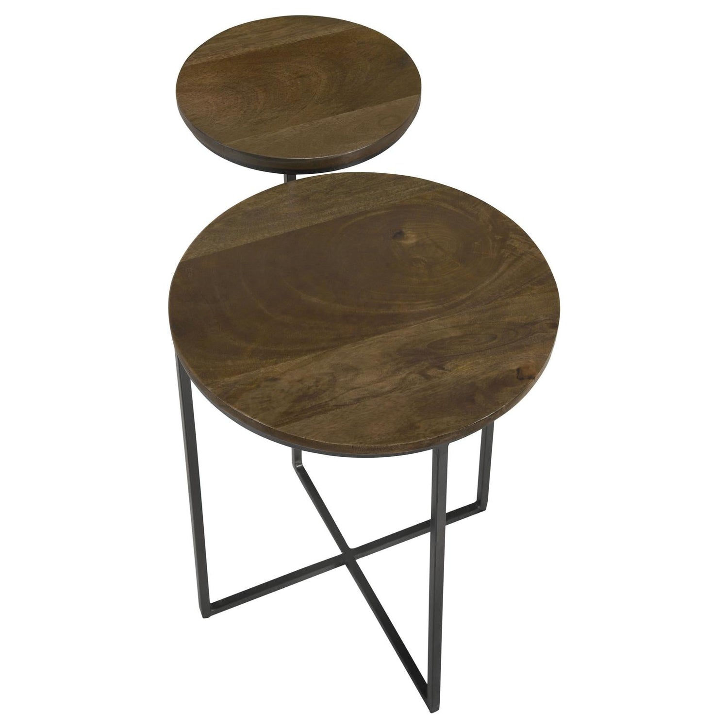 Yael Natural/Gunmetal Round Accent Table - 935980 - Bien Home Furniture & Electronics