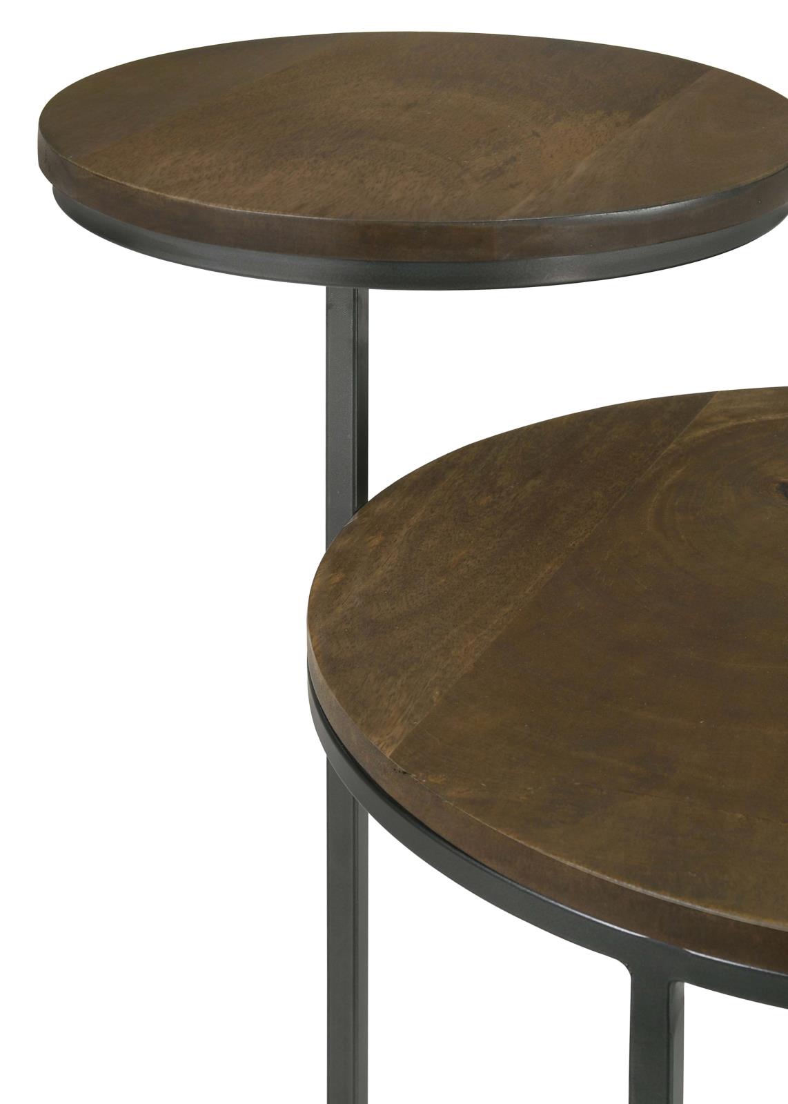 Yael Natural/Gunmetal Round Accent Table - 935980 - Bien Home Furniture & Electronics