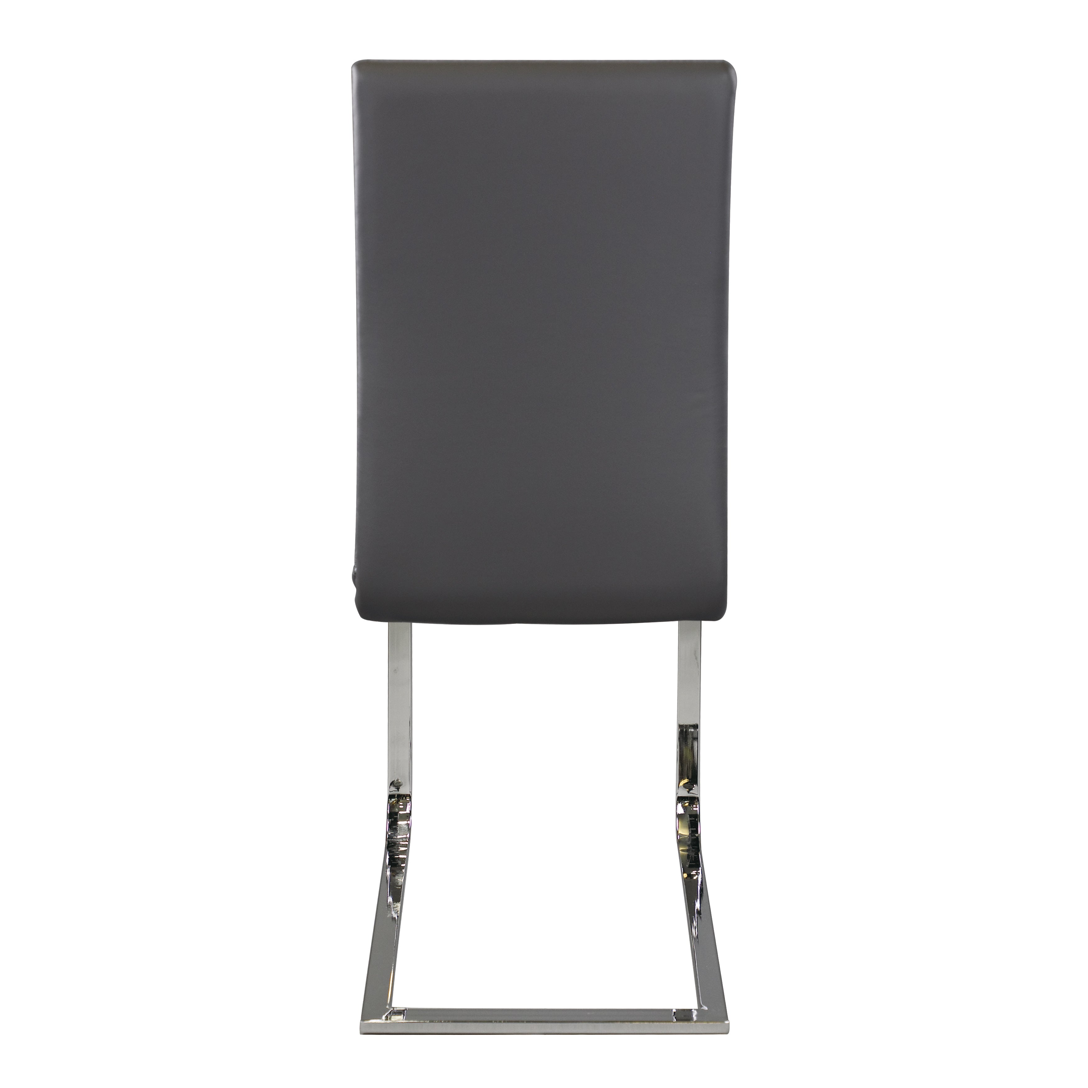 Yannis Chrome Metal/Gray Faux Leather Side Chair, Set of 2 - 5503S - Bien Home Furniture & Electronics