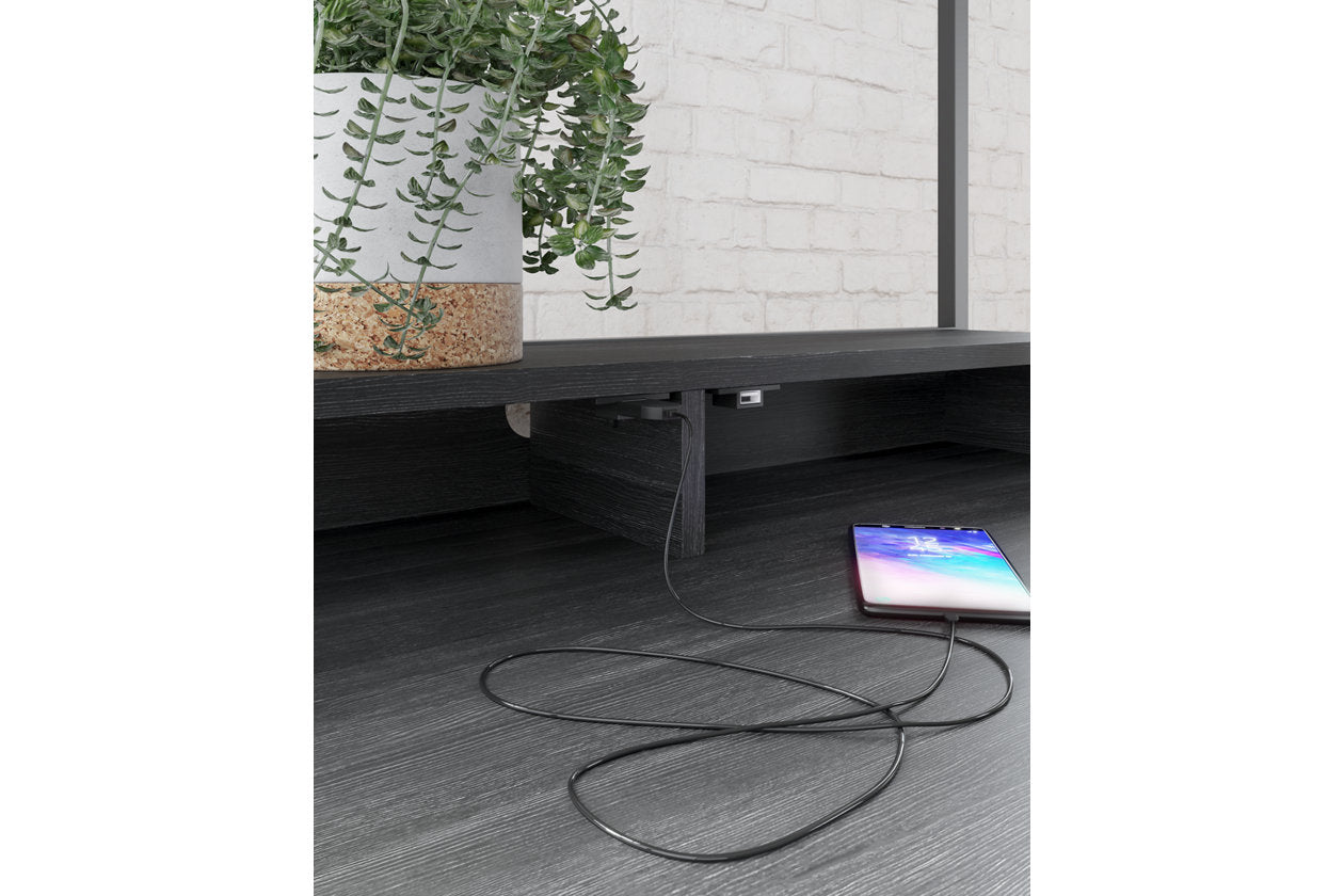 Yarlow Black 36" Home Office Desk with Shelf - H215-27 - Bien Home Furniture & Electronics