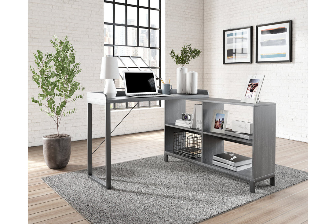 Yarlow Black Home Office L-Desk - H215-24 - Bien Home Furniture &amp; Electronics