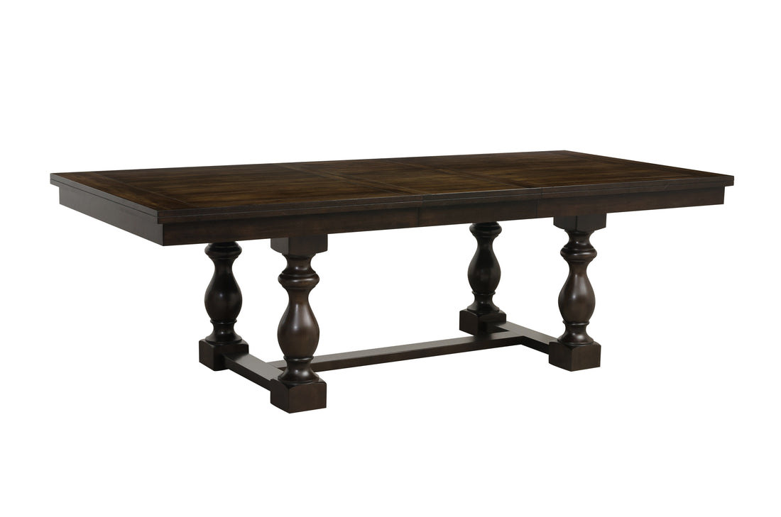 Yates Dark Oak Extendable Dining Table - SET | 5167-96 | 5167-96B - Bien Home Furniture &amp; Electronics