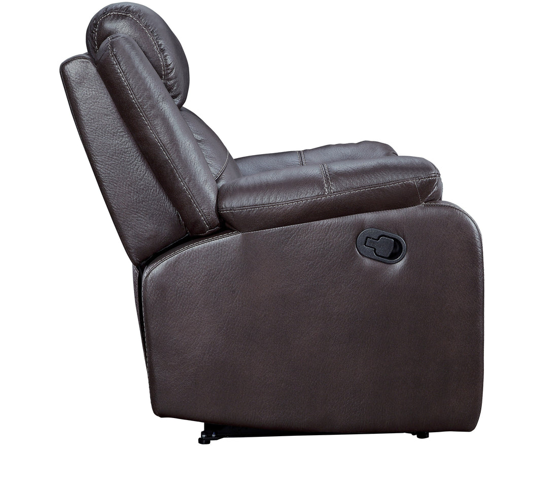 Yerba Brown Microfiber Lay Flat Reclining Chair - 9990DB-1 - Bien Home Furniture &amp; Electronics