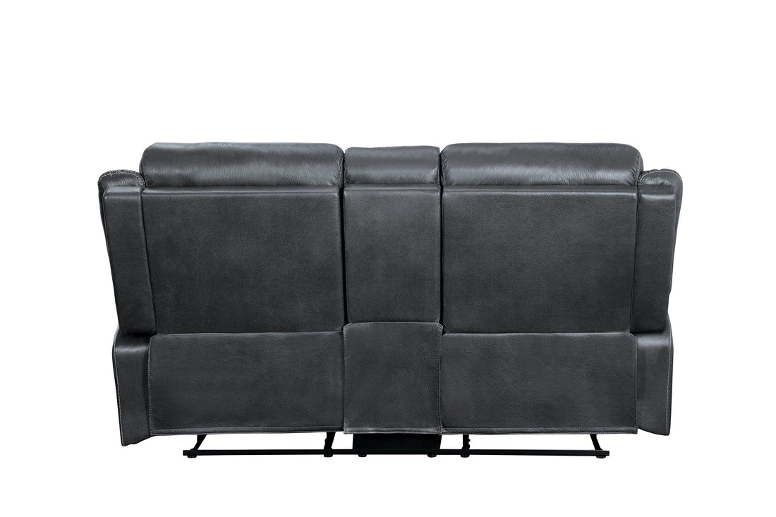 Yerba Gray Microfiber Double Lay Flat Reclining Loveseat - 9990GY-2 - Bien Home Furniture &amp; Electronics